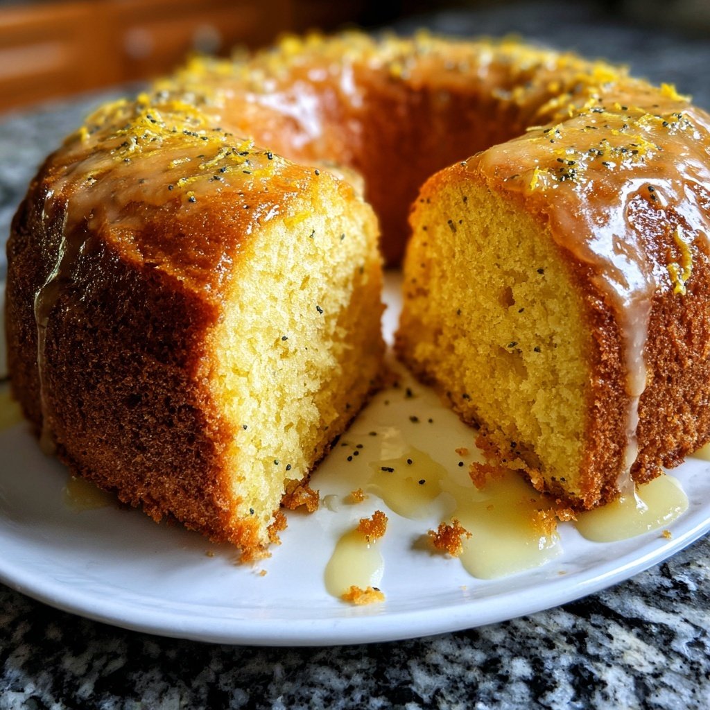 Zitronenkuchen mit Mohn