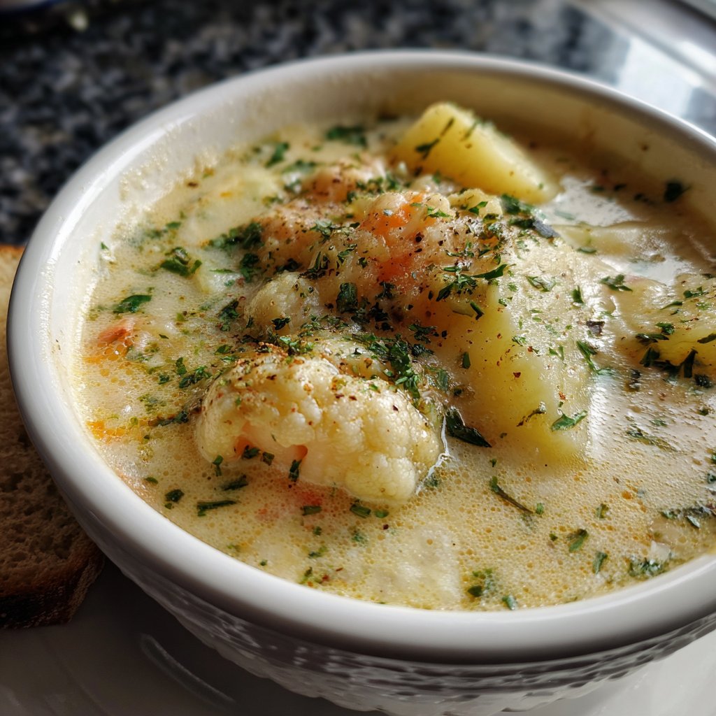 Blumenkohlsuppe mit Kartoffeln