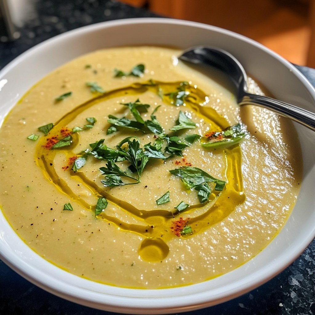 Cremige Kürbissuppe mit Zucchini