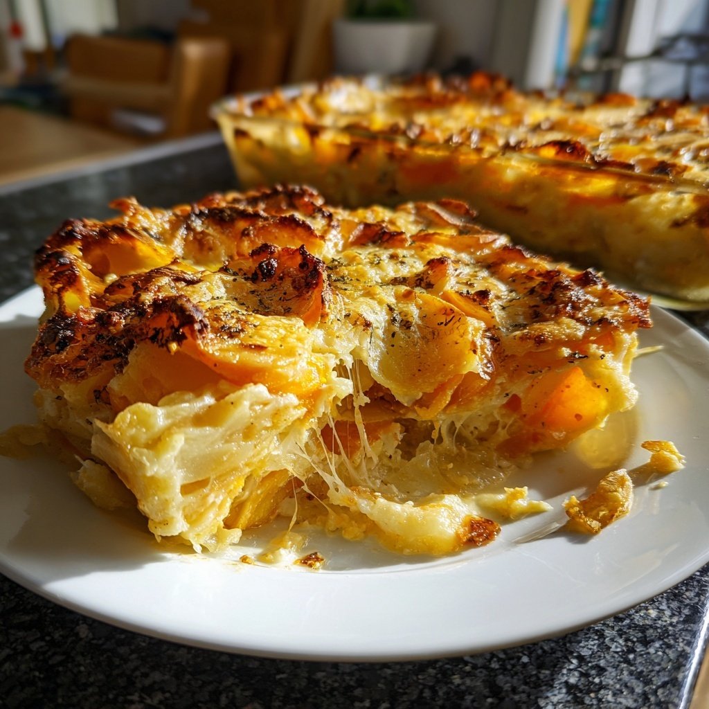 Kartoffelgratin mit Süßkartoffeln