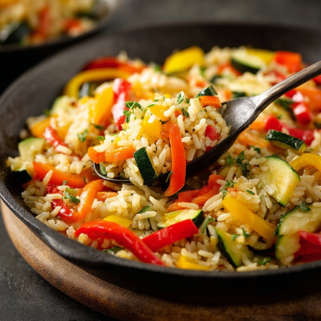 Kalorienarme Reispfanne Mit Gemüse