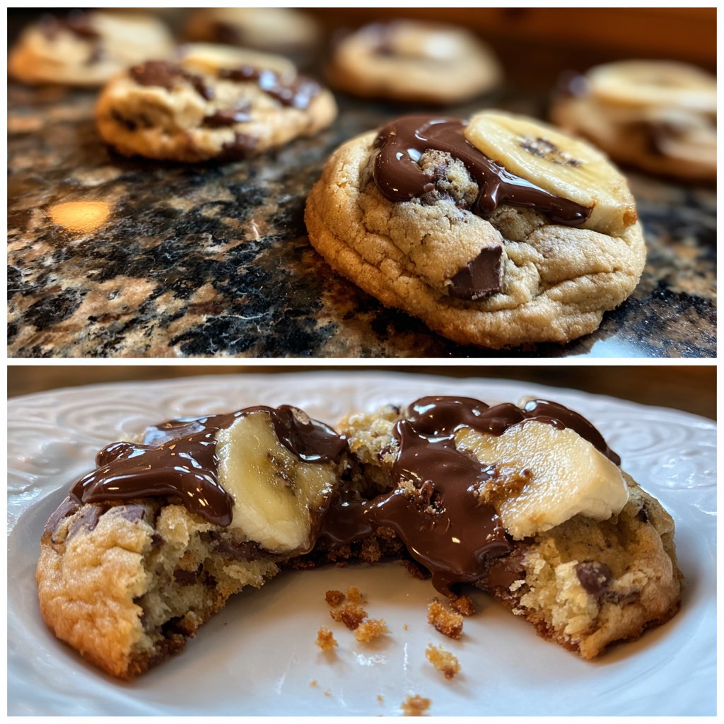 Cookies mit Schokolade und Banane