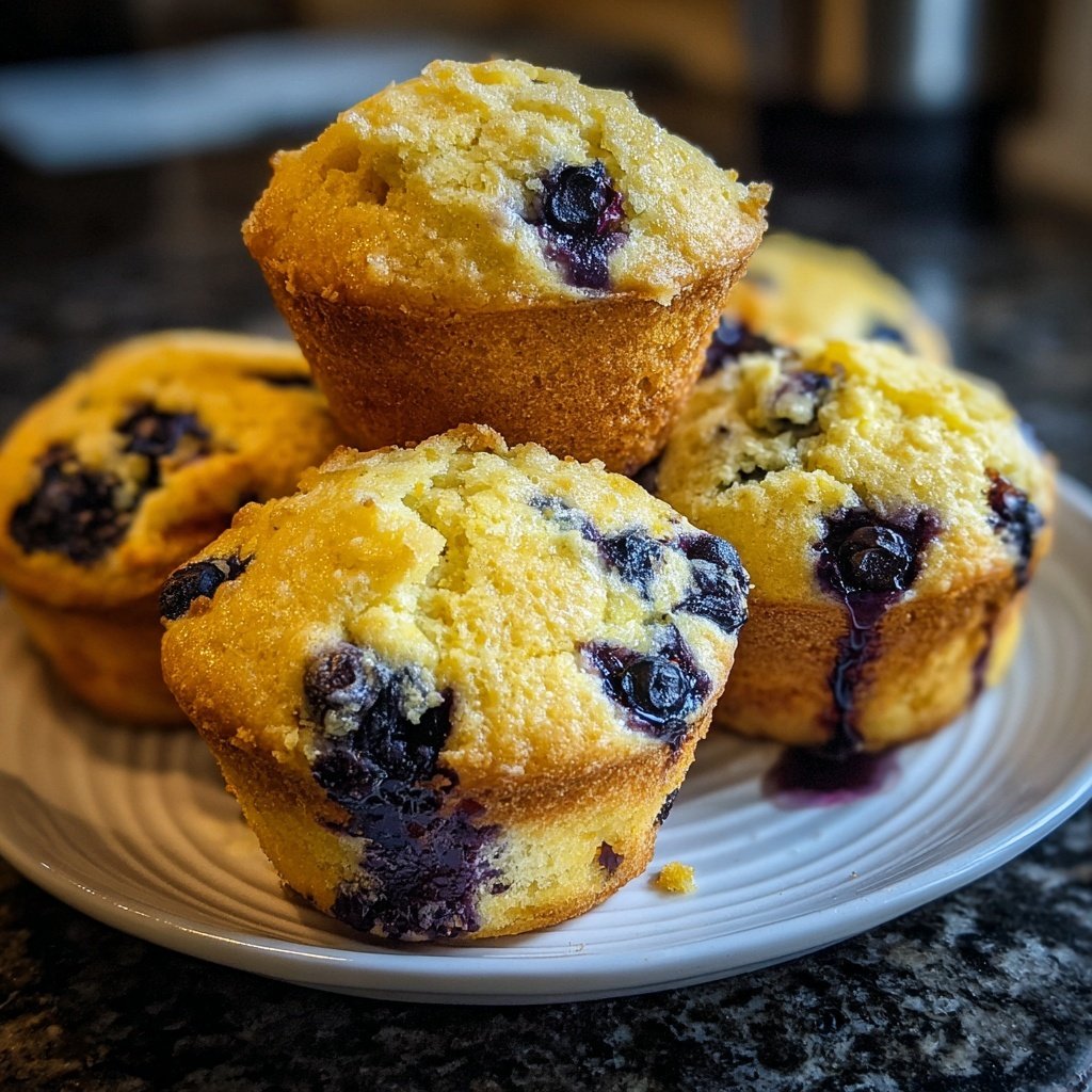 Lockere Blaubeermuffins wie vom Bäcker